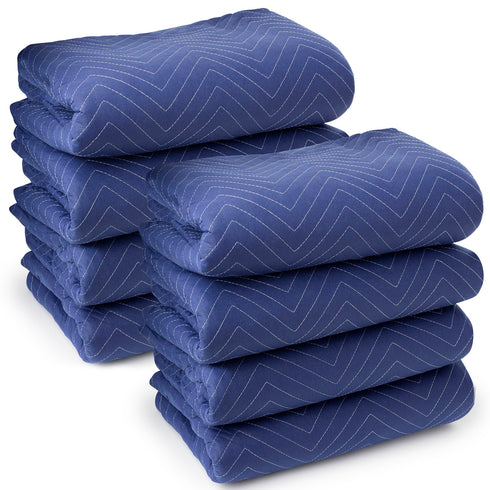8pk - 80 x 72-in Moving and Packing Blankets - Royal Blue